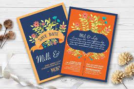 Double Sided Save The Date Card Floral Wedding Invitation Card Wedding Invitation Cards Floral Wedding Invitations