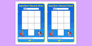 Superhero Themed Reward Chart Superhero Reward Chart