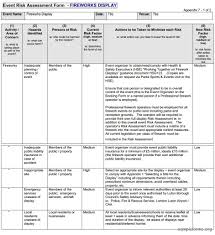 event risk assessment form sample forms