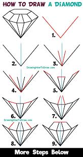 How To Draw A Diamond Easy Step By Step Drawing Tutorial For Kids Beginne Drawing Tutorial Easy Pencil Drawings For Beginners Drawing Tutorials For Beginners