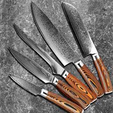 Damascus Steel Chef Set 5pcs Kitchen Knives Chef Knife Damascus Kitchen Knives