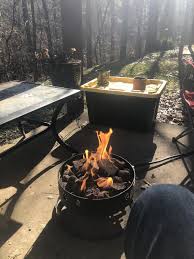 The peaktop 28 outdoor round stone propane gas fire pit features a sturdy concrete construction, preventing it from cracking or tipping even in harsh weather conditions. Sequoia Fire Pit