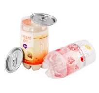 Transparent Plastic Soda Drink Can 350ml With Aluminum Lid