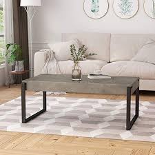 Black And Light Wood Coffee Table Shaw Coffee Table Modern Contemporary Industrial Faux Wood With Iron Legs Light Concrete A Coffee Table Black Furniture Living Room Coffee Table Wood