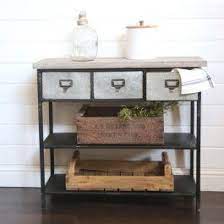 Galvanized Console Table With Drawers Metal Table Decor Console Table Metal Table