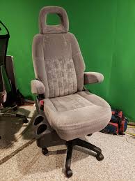 Cheap Minivan Captains Chair Old Office Chair Base A Piece Of Plywood A Comfy Computer Chair And Cup Holders Pcmasterrace