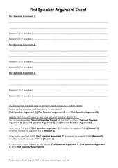 Argument Template For Primary School Students Debating Sa Incorporated