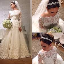 Maybe you would like to learn more about one of these? Clothing Shoes Accessories Wedding Dresses Modest Wedding Dress Sheer Long Sleeves Bridal Dress With Lace Vestido De Custom