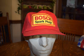 rare vintage snapback hat, BOSCH SPARK PLUGS, UNUSED baseball truckers cap 