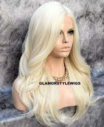 Check out our platinum blonde wig selection for the very best in unique or custom, handmade pieces from our wigs shops. Human Hair Blend Lace Front Full Wig Side Part Long Wavy Platinum Blonde 613a Layered Human Hair Wigs Blonde Long Platinum Blonde Platinum Blonde