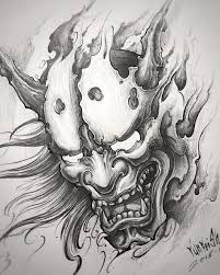 Black And White Japanese Demon Tattoo Designs Hannya Hannyatattoo Hannyamask Hannyadesign Blackgreytattoo Japanese Tattoo Japanese Demon Tattoo Japanese Tattoo Art