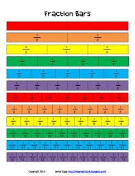 colorful fraction bars fractions fraction bars math