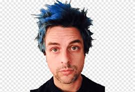 Billie Joe Armstrong Green Day Blue hair Punk rock, blue, head png