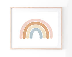 Earth Tone Rainbow Wall Art Rainbow Nursery Decor Printable Etsy Rainbow Wall Art Rainbow Nursery Decor Rainbow Art