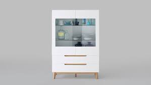 Wohnzimmer highboards online kaufen otto.de modern & landhaus highboards in hochglanz & weiß schmale hochkommoden ratenkauf & kauf auf rechnung! Vitrine Cervo Highboard Schrank Wohnzimmer Weiss Matt Lack Und Asteiche