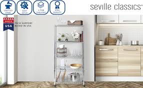 Sometimes a kitchen needs for a bit of extra character. Amazon Com Seville Classics 5 Tier Steel Wire Shelving With Wheels 30 W X 14 D Chrome Home Kitchen