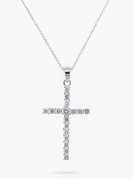 Elegant diamond cross necklace in 14k gold filled or sterling silver. E W Adams 18ct White Gold Diamond Cross Pendant Necklace At John Lewis Partners