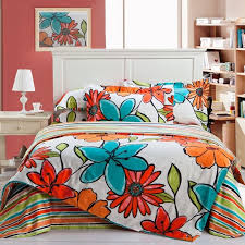 Product titlesouthwest geometric red, turquoise & brown native az. Venetian Red Orange Turquoise And White Tropical Flower Print Rustic Southwestern Style 100 Cotton Full Queen Size Bedding Sets Enjoybedding Com