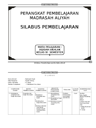 Demikianlah pembahasan yang dapat kami sampaikan mengenai silabus ilmu kalam kelas xi kurikulum 2013. Silabus Aqidah Akhlak Ma Kelas Xi 1 2