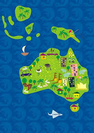 Cartoon Map Of Australia By Anastasiia Kucherenko Cartoon Map Australia Map Illustrated Map