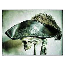 Black Leather Pirate Tricorn Hat With Vintage Ostrich Feathers Liked On Polyvore Featuring Accessories Hats Vintage Hats Lea Pirates Steampunk Pirate Hats