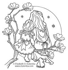 Coloring Page Tuesday Mother And Child Mother And Child Drawing Coloring Pages Children Sketch