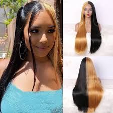 ~dyed hair inspiration blog~ alternative, colorful hair! Synthetic Half Black Half Orange Wig Synthetic Wig Heat Resistant Ombre Grey Blonde Brown Cosplay Wigs For Black Women Eewigs Wigs For African Americans Wigs For Womenwig Glueless Aliexpress