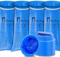 PukeBag Disposable Vomit Bags, Aircraft Barf Bag Disposable Emesis Throw Up  Bags for Car Sickness, 12 Pack Blue Nausea for Travel Motion Sickness