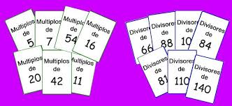 Juegos tradicionales de matematicas rincon matematico. Baraja De Multiplos Y Divisores Juegos Y Matematicas