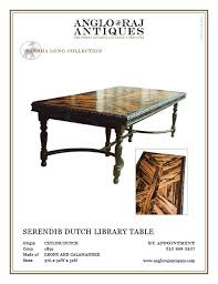 Ceylon 1890 Ebony Library Table Antique Dining Tables Dutch Furniture Colonial Furniture