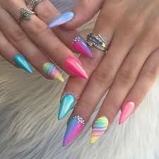 83 Pointy And Chrome Summer Nail Color Design Ideas For 2019 Koees Blog Unicorn Nails Designs Unicorn Nails Rainbow Nails