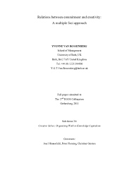 Pdf Relations Between Commitment And Creativity A Multple Foci Approach Yvonne G T Van Rossenberg Academia Edu The menu planning, the service standards, systems and procedures are constantly. pdf relations between commitment and