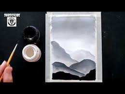 Black And White Watercolor Painting Tutorial Easy Black And White Painting Ideas For Beginners Painting Tutorial Step By Step Youtube Beginner Painting White Painting Painting Tutorial