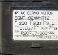 Yaskawa SGMP-02AWYR12 AC Servo Motor 0.2kW 3000rpm 200v 2.0A
