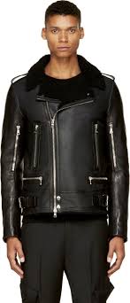 Balmain Black Leather Shearling Biker Jacket Balmain Leather Jacket Biker Jacket Leather Outerwear