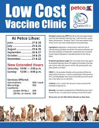 Maybe you would like to learn more about one of these? The Oahu Spca On Twitter Low Cost Vaccine Clinic Petco In Lihue November 21 22 Https T Co 16oemyypj1