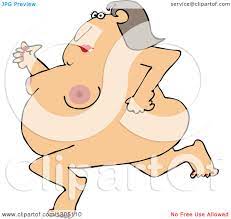 Clipart of a Cartoon Nude White Streaker Woman Running - Royalty Free  Vector Illustration by djart #1305110