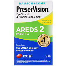 Bausch Lomb Preservision Areds 2 Formula Eye Vitamin Mineral Supplement 120 Soft Gels