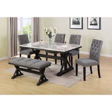 Dining room furniture tables and chairs dining sets meuble valeur mvqc. Lona 6 Person Dining Set Dining Set With Bench Dining Room Design Dining Room Sets