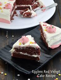 Eggless Red Velvet Cake Recipe Eggless Red Velvet Cake Velvet Cake Recipes Red Velvet Cake Recipe