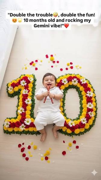 Floral Garland 10-Month Baby Milestone