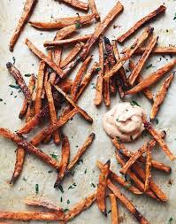The sweet potato fries come with a chipotle dipping sauce which is just out.of.this.world. Crispy Baked Sweet Potato Fries By Thefirstmess Quick Easy Recipe The Feedfeed