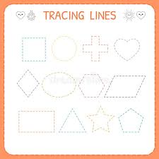 Kids get to develop their fine motor. Tracing Lines Worksheet For Kids Trace The Pattern Basic Writing Working Pages For Children Preschool Or Kindergarten Workshe Stock Vector Illustration Of Dashed Colorful 113829416