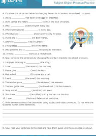 Esl Subject And Object Pronouns Activity Reading Writing And Listening Pre Intermediate 25 M Pronoun Activities Classroom Management Techniques Subjects