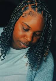 Medium Bob Box Braids with Curl Ends