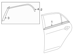 Buy toyota corolla parts online to save time and money. Exterior Trim Rear Door For 2009 Toyota Corolla Toyota Parts Center