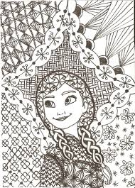 Coloring peppa pig princess and magic wand coloring book coloring pages. Zentangled Princesses Anna By Crystal Of Ix On Deviantart Coloring Pages Disney Coloring Pages Coloring Pictures