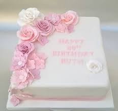 Birthday Cake For Mother Square 80th Birthday Cake With Pink Gumpaste Flowers 80 Birthday Cake 90th Birthday Cakes Square Birthday Cake