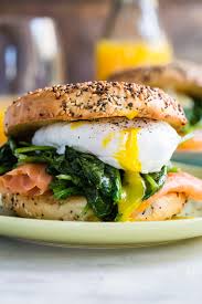 Eggs Florentine Bagel With Smoked Salmon Recipe Salmon Breakfast Smoked Salmon Recipes Smoked Salmon Breakfast