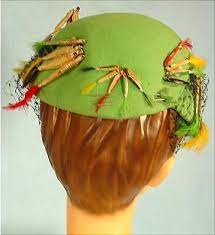 Bes Ben Fly Fishing Hat Back View Chicago Circa 1940 S Green Felt Cap Covered With Fishing Lures And Feat Hats Vintage Fly Fishing Hats Items For Sale